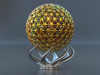 Обои шар, золотой, с драгоценными, камнями, ball, gold, precious, stones разрешение 1920x1080 Загрузить