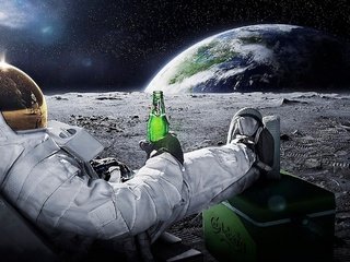 Обои космонавт бухает на луне, astronaut thumps on the moon разрешение 2560x1440 Загрузить