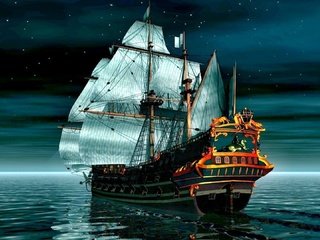 Обои ночь, море, парусник, night, sea, sailboat разрешение 1920x1080 Загрузить