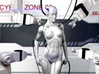 Обои арт, провода, девушка, робот, андроид, киборг, rolf bertz, art, wire, girl, robot, android, cyborg разрешение 1920x1080 Загрузить