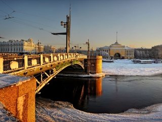 Обои санкт-петербург, адмиралтейство, дворцовый мост, зимний дворец, serg-sergeew, saint petersburg, the admiralty, the palace bridge, the winter palace разрешение 1920x1200 Загрузить