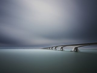 Обои река, мост, линия горизонта, river, bridge, the horizon line разрешение 2475x1238 Загрузить