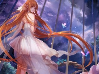 Обои арт, ночь, девушка, платье, уши, sword art online, yuuki asuna, asukaziye, art, night, girl, dress, ears, yuuki разрешение 1920x1200 Загрузить