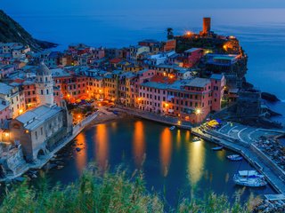 Обои cinque terra, italy at night, вернацца, vernazza разрешение 1920x1200 Загрузить