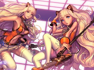 Обои арт, микрофон, девушки, вокалоид, чулки, уши, kakiman, seeu, art, microphone, girls, vocaloid, stockings, ears разрешение 1920x1080 Загрузить