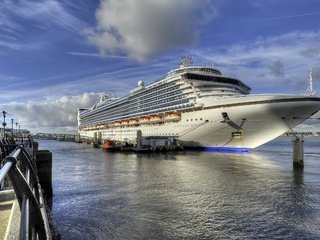 Обои причал, лайнер, caribbean princess, pier, liner разрешение 2560x1600 Загрузить