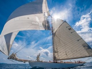 Обои океан, яхта, ветер, паруса, the ocean, yacht, the wind, sails разрешение 1920x1200 Загрузить