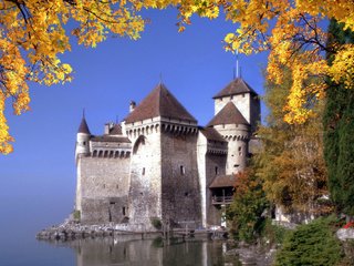 Обои осень, швейцария, шильонский замок, монтрё, autumn, switzerland, chillon castle, montreux разрешение 2000x1333 Загрузить