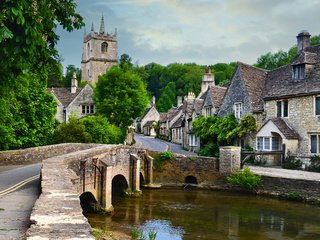 Обои река, мост, великобритания, англия, river, bridge, uk, england разрешение 2560x1997 Загрузить