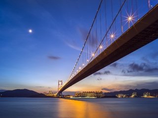 Обои китай, гонконг, мост цинма, china, hong kong, bridge tsing ma bridge разрешение 2247x1500 Загрузить