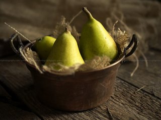 Обои фрукты, натюрморт, груши, миска, fruit, still life, pear, bowl разрешение 2048x1367 Загрузить