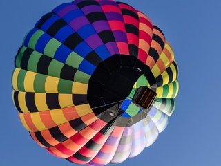 Обои небо, полет, корзина, воздушный шар, the sky, flight, basket, balloon разрешение 2048x1356 Загрузить