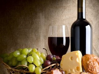 Обои балык, виноград, бокал, сыр, хлеб, корзина, вино, бутылка, красное, salmon, grapes, glass, cheese, bread, basket, wine, bottle, red разрешение 1920x1486 Загрузить