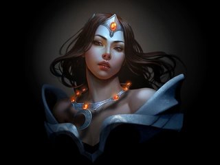 Обои арт, девушка, черный фон, ожерелье, dota 2, видео игры, mirana, princess of the moon, art, girl, black background, necklace, video games разрешение 1920x1200 Загрузить