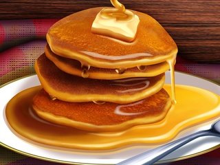 Обои вилка, завтрак, мед, блины, оладьи, оладушки, plug, breakfast, honey, pancakes разрешение 1920x1200 Загрузить