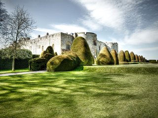 Обои трава, дерево, дизайн, кусты, замок, великобритания, уэльс, chirk castle, grass, tree, design, the bushes, castle, uk, wales разрешение 3756x2500 Загрузить