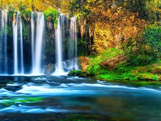 Обои река, природа, водопад, river, nature, waterfall разрешение 1920x1080 Загрузить