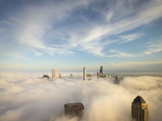 Обои небо, облака, город, сша, здания, чикаго, the sky, clouds, the city, usa, building, chicago разрешение 1920x1200 Загрузить