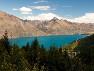 Обои горы, море, сосны, ель, норвегия, mountains, sea, pine, spruce, norway разрешение 3600x2400 Загрузить