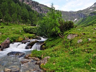 Обои небо, деревья, река, горы, австрия, amertal, the sky, trees, river, mountains, austria разрешение 1920x1275 Загрузить