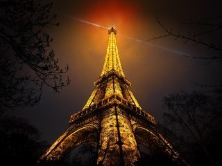 Обои башня, париж, франция, эйфелева башня, ночь небо, tower, paris, france, eiffel tower, the night sky разрешение 2048x1365 Загрузить