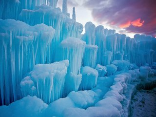 Обои вечер, природа, зима, лёд, сша, юта, сосульки, the evening, nature, winter, ice, usa, utah, icicles разрешение 2048x1519 Загрузить