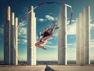 Обои девушка, прыжок, спорт, girl, jump, sport разрешение 1920x1200 Загрузить