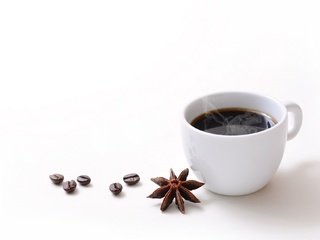 Обои зерна, кофе, чашка, специи, бадьян, grain, coffee, cup, spices, star anise разрешение 2048x1313 Загрузить