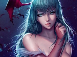 Обои арт, рука, девушка, фэнтези, лицо, морриган, darkstalkers, art, hand, girl, fantasy, face, morrigan разрешение 1920x1328 Загрузить