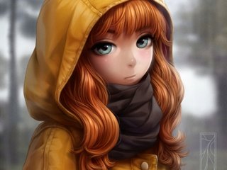 Обои арт, девушка, аниме, капюшон, шарф, kotikomori, art, girl, anime, hood, scarf разрешение 1920x1920 Загрузить