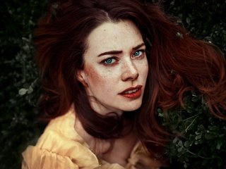 Обои глаза, девушка, фон, рыжая, волосы, лицо, eyes, girl, background, red, hair, face разрешение 2880x1920 Загрузить