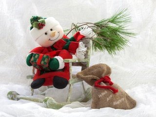 Обои снеговик, мешок, сосна, snowman, bag, pine разрешение 2048x1365 Загрузить