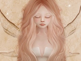 Обои грусть, крылья, девочка, фея, волосы, эльф, личико, sadness, wings, girl, fairy, hair, elf, face разрешение 2048x1080 Загрузить