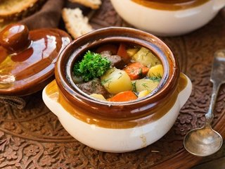 Обои овощи, жаркое, горшочек, vegetables, hot, pot разрешение 1920x1200 Загрузить