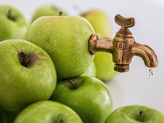 Обои фрукты, яблоки, зеленые, яблочный сок, смеситель, fruit, apples, green, apple juice, mixer разрешение 1920x1279 Загрузить