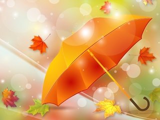 Обои листья, осень, зонтик, leaves, autumn, umbrella разрешение 3000x2063 Загрузить