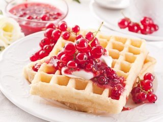 Обои крем для торта, десерт, смородина, вафли, cream cake, dessert, currants, waffles разрешение 5140x3415 Загрузить