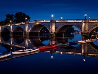 Обои ночь, огни, великобритания, лондон, richmond bridge, night, lights, uk, london разрешение 2880x1922 Загрузить