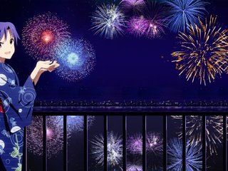 Обои ночь, новый год, город, девочка, фейерверк, кимоно, японская, night, new year, the city, girl, fireworks, kimono, japanese разрешение 4000x2250 Загрузить