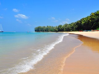 Обои море, песок, пляж, яхта, отдых, sea, sand, beach, yacht, stay разрешение 5315x2990 Загрузить