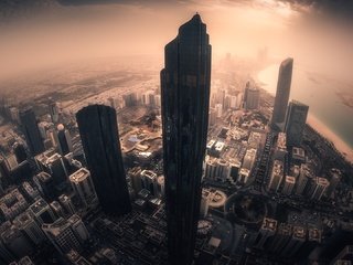 Обои город, небоскребы, оаэ, абу-даби, абу - даби, the city, skyscrapers, uae, abu dhabi разрешение 1920x1080 Загрузить