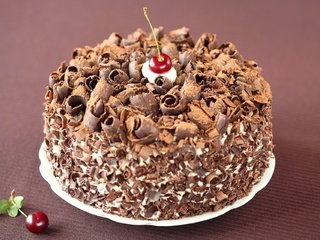 Обои шоколад, торт, вишенка, крем, chocolate, cake, cherry, cream разрешение 1920x1280 Загрузить