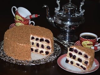 Обои кофе, вишня, чашки, выпечка, торт, крем, coffee, cherry, cup, cakes, cake, cream разрешение 2400x1590 Загрузить