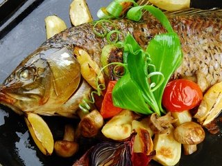 Обои грибы, овощи, рыба, картофель, mushrooms, vegetables, fish, potatoes разрешение 1920x1277 Загрузить