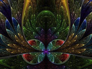 Обои узор, лепестки, разноцветные, цвет, фрактал, pattern, petals, colorful, color, fractal разрешение 2560x1600 Загрузить