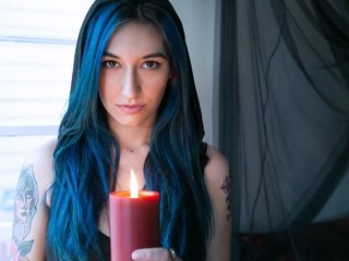 Обои девушка, модель, татуировка, свеча, синие волосы, moon, girl, model, tattoo, candle, blue hair разрешение 3960x2640 Загрузить