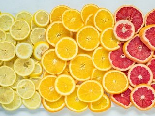 Обои фрукты, лимон, апельсин, дольки, цитрусы, грейпфрут, fruit, lemon, orange, slices, citrus, grapefruit разрешение 2048x1155 Загрузить