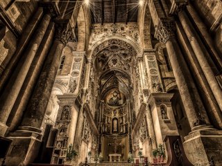 Обои италия, сицилия, дуомо, кафедральный собор, чефалу, italy, sicily, duomo, cathedral, cefalu разрешение 2048x1365 Загрузить