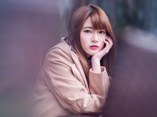 Обои девушка, портрет, взгляд, лицо, азиатка, girl, portrait, look, face, asian разрешение 2560x1600 Загрузить