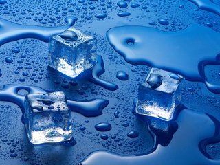 Обои вода, фон, капли, цвет, лёд, кубики, water, background, drops, color, ice, cubes разрешение 2556x1600 Загрузить